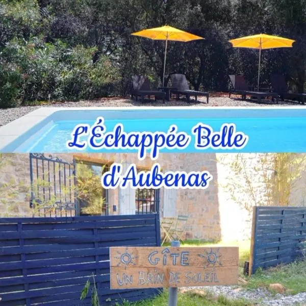 오브나에 위치한 호텔 2 pièces "Le Brin de soleil" Gites appart 'hôtel L'ECHAPPEE BELLE D'AUBENAS Logement 1 sur 3